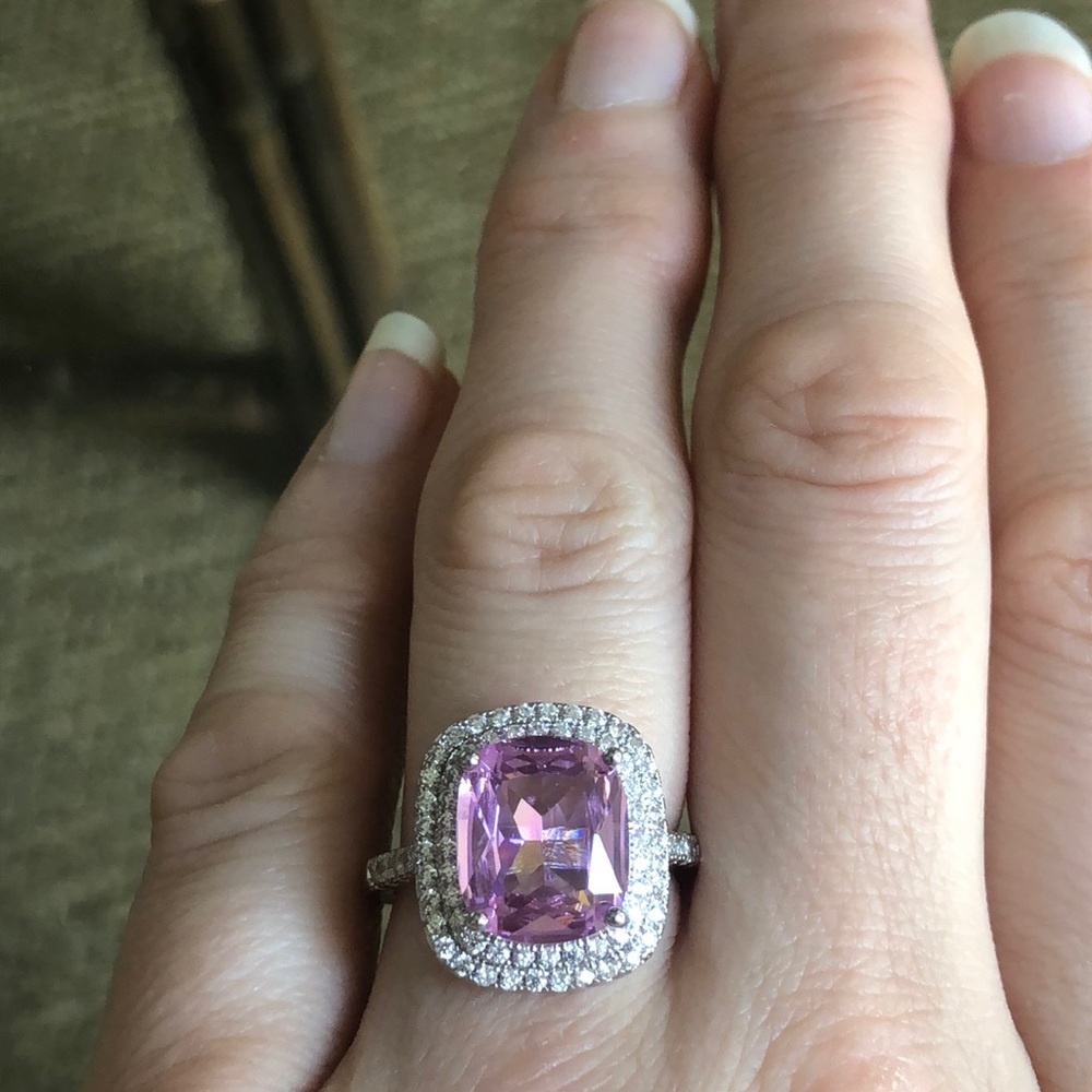 Sterling Silver Pink Sapphire Statement Ring - Picture 5 of 6
